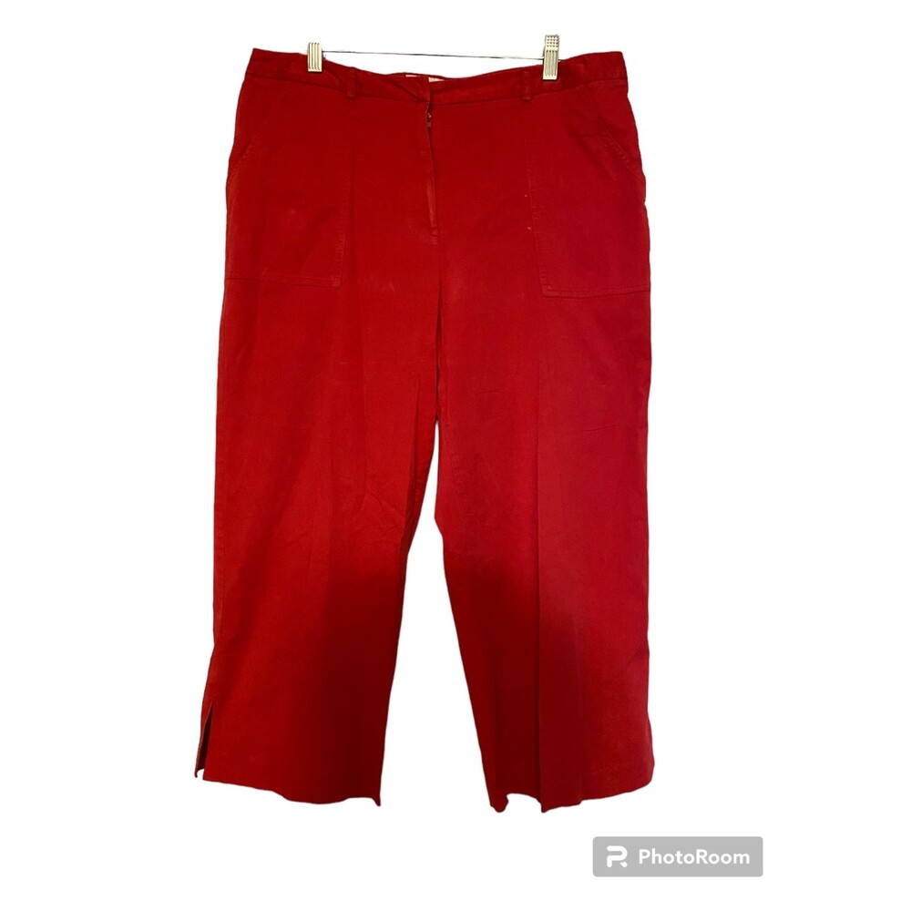 Norton Studio Stretch Cropped Pants Size 16 Red